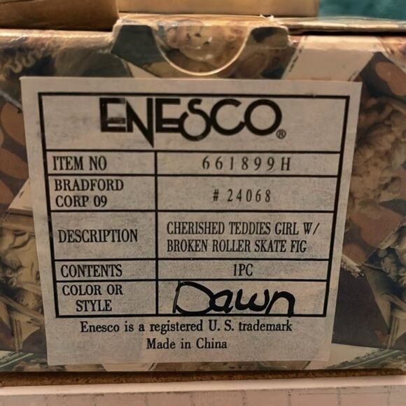 Enesco Cherished Teddies "Dawn" Roller Skating Girl Figurine 1999 Collectible Tr - Picture 4 of 10